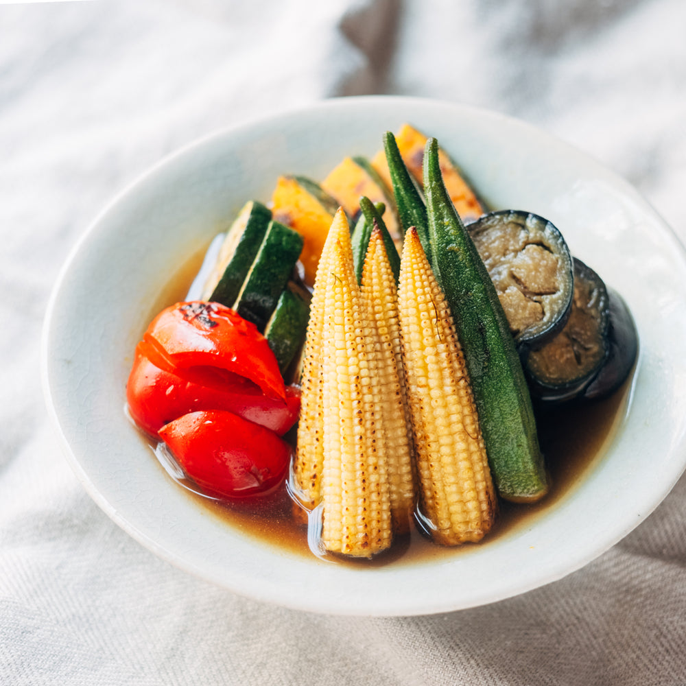 Yakibitashi（Grilled Vegetables Soaked in Dashi）