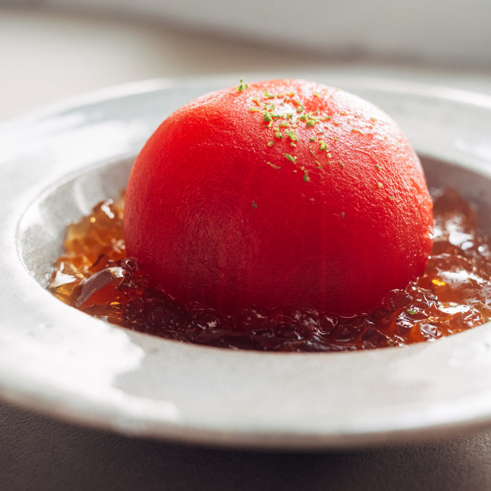 Dashi Tomato with Tosazu Jelly