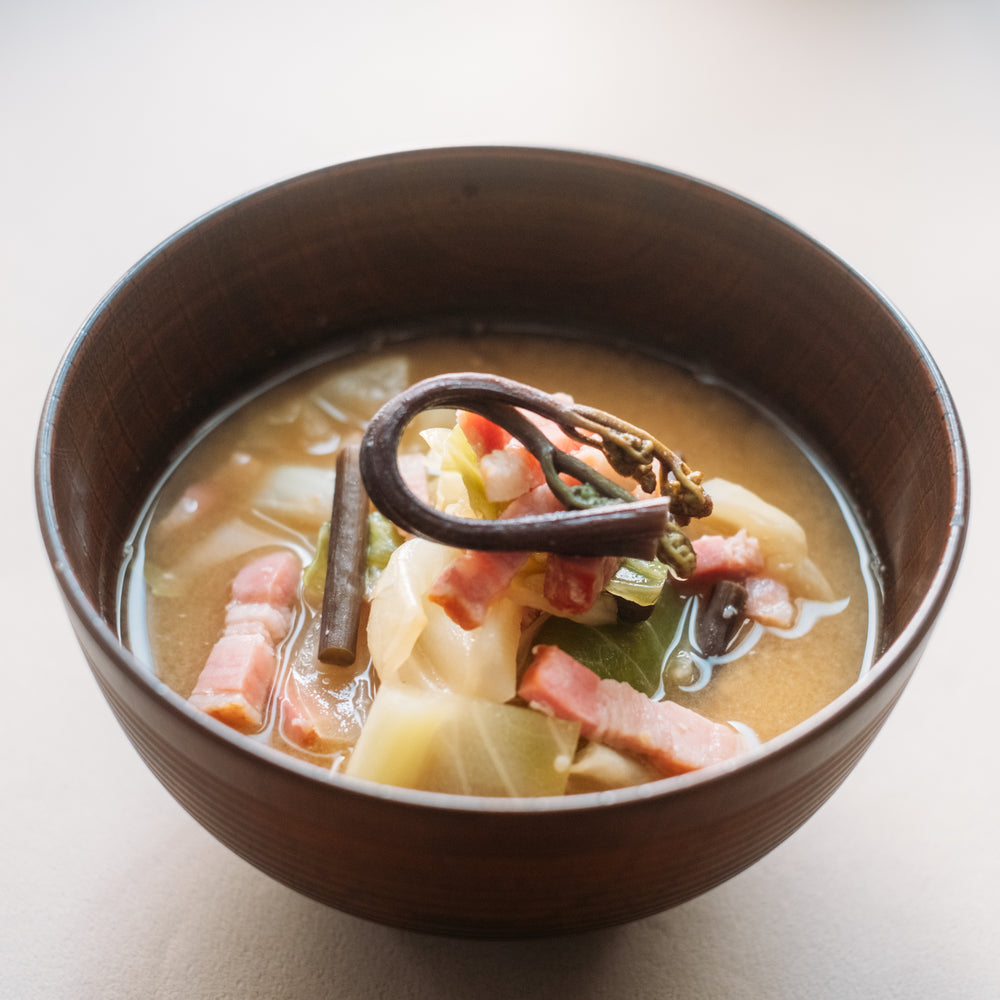 Bacon Cabbage Miso Soup